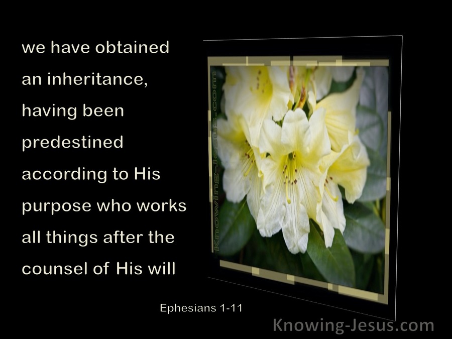 Ephesians 1:11 In Christ We Have Gained An Eternal Inheritance (beige)